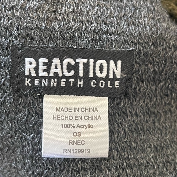 Kenneth Cole Reaction Olive Men's Beanie and Striped Scarf Set, One Size - Picture 4 of 4